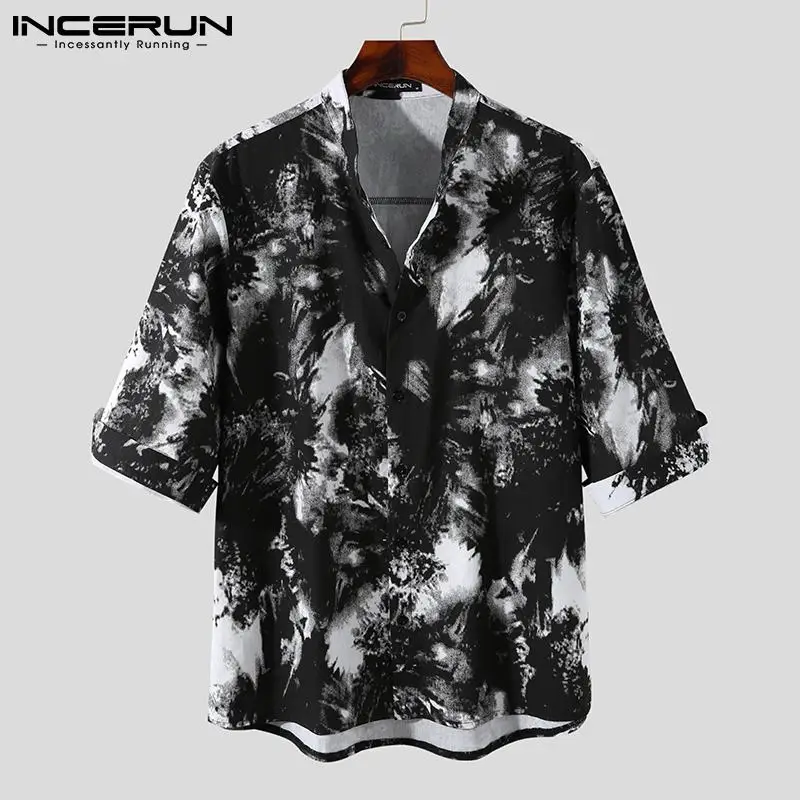 INCERUN Men Cotton Shirt Printed Stand Collar 3/4 Sleeve Streetwear Summer Casual Men Clothing Breathable Vintage Camisas 2021
INCERUN Men Cotton Shirt Printed Stand Collar 3/4 Sleeve Streetwear Summer Casual Men Clothing Breathable Vintage Camisas 2021