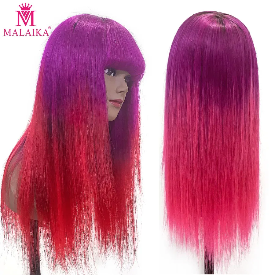 Malaika Brazilian Straight Colored Wig Ombre 100% Human Hair Wig With Bangs Bob Machine Human Hair Wigs For Black Women
Malaika Brazilian Straight Colored Wig Ombre 100% Human Hair Wig With Bangs Bob Machine Human Hair Wigs For Black Women
