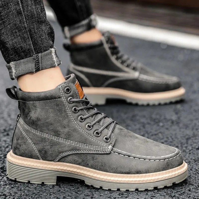 Men Flat Bottomed Boots Low Tube Flat Bottomed Plus Velvet Thick Men Boots Warm Non Slip Hiking Boots High Top Men Boots
Men Flat Bottomed Boots Low Tube Flat Bottomed Plus Velvet Thick Men Boots Warm Non Slip Hiking Boots High Top Men Boots