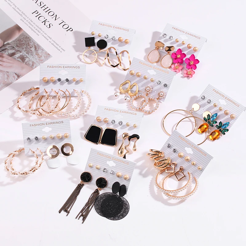 Women's Earrings Set Tassel Pearl Earrings For Women Bohemian Fashion Jewelry 2020 Geometric kolczyki Hoop Earings
Women's Earrings Set Tassel Pearl Earrings For Women Bohemian Fashion Jewelry 2020 Geometric kolczyki Hoop Earings