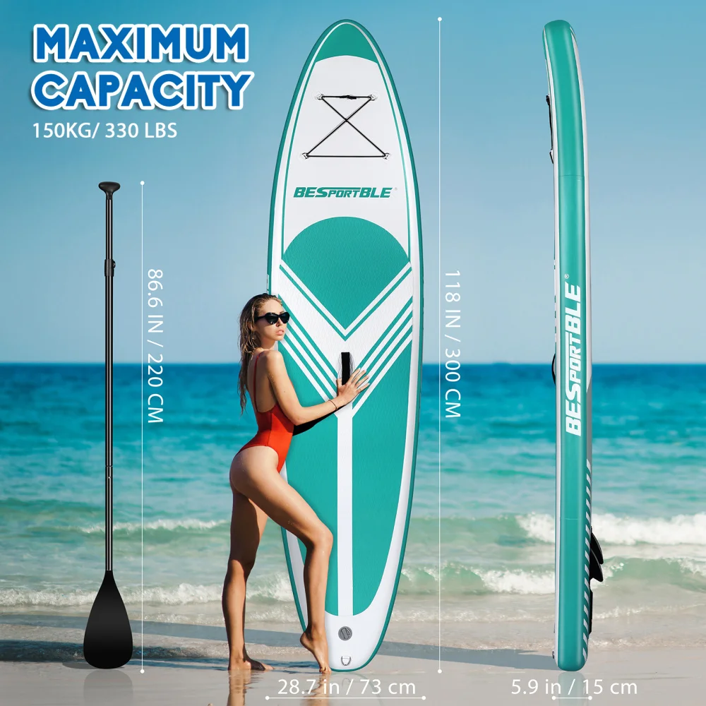 BESPORTBLE Inflatable Paddle Board Surfboard Non-slip Deck 120x30x6" Standing Board with Paddle Pump Removable Fin Air
BESPORTBLE Inflatable Paddle Board Surfboard Non-slip Deck 120x30x6" Standing Board with Paddle Pump Removable Fin Air