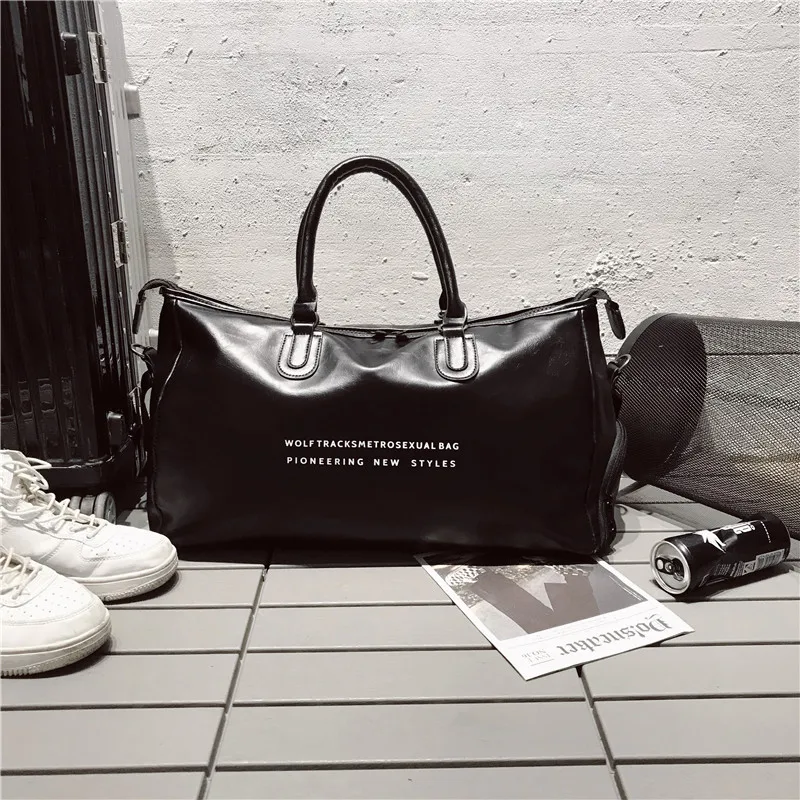 Black trend travel bag male pu waterproof female sports fitness bag size couple handbag
Black trend travel bag male pu waterproof female sports fitness bag size couple handbag