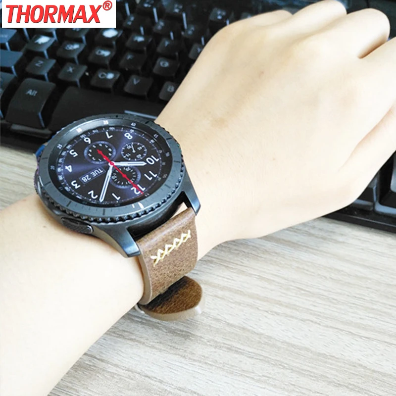 Лучший ремешок для Samsung Gear S3 frontier/классический часов ручной работы из натуральной