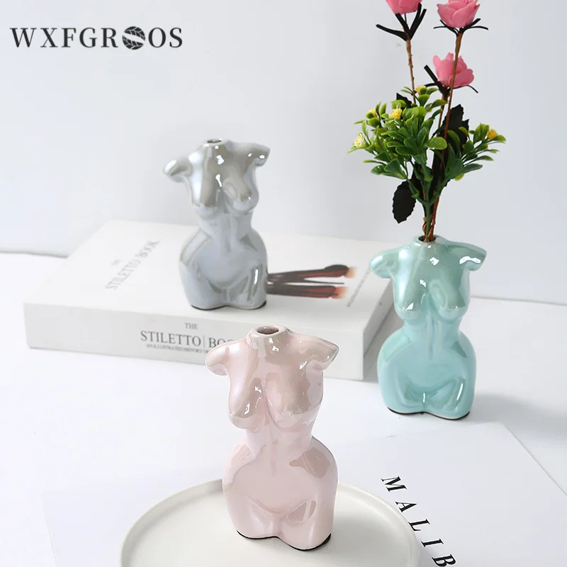 Nordic INS Style Ceramic Vase Desktop Body Art Sculpture Flower Pot indoor Dried Flower Arrang ement Home Decoration Ornaments
Nordic INS Style Ceramic Vase Desktop Body Art Sculpture Flower Pot indoor Dried Flower Arrang ement Home Decoration Ornaments