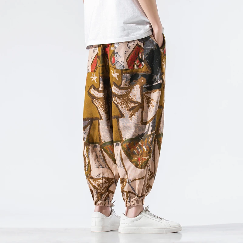 Men Harem Pants Joggers Printed Drawstring Drop-Crotch Trousers Men 2020 Loose Korean Streetwear Cotton Casual Pants Men
Men Harem Pants Joggers Printed Drawstring Drop-Crotch Trousers Men 2020 Loose Korean Streetwear Cotton Casual Pants Men