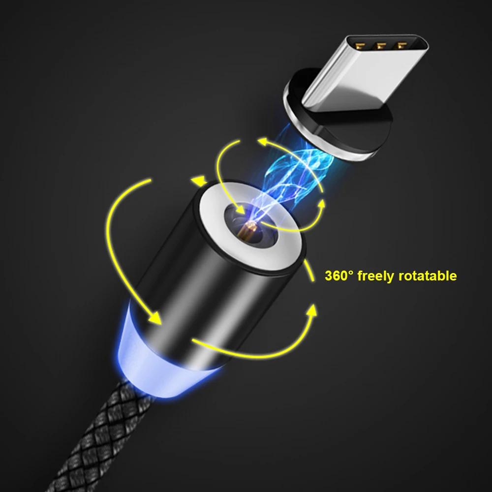 Магнитный кабель DIDIHOU 1 м Micro Usb type C быстрая зарядка Microusb type-C магнитное зарядное