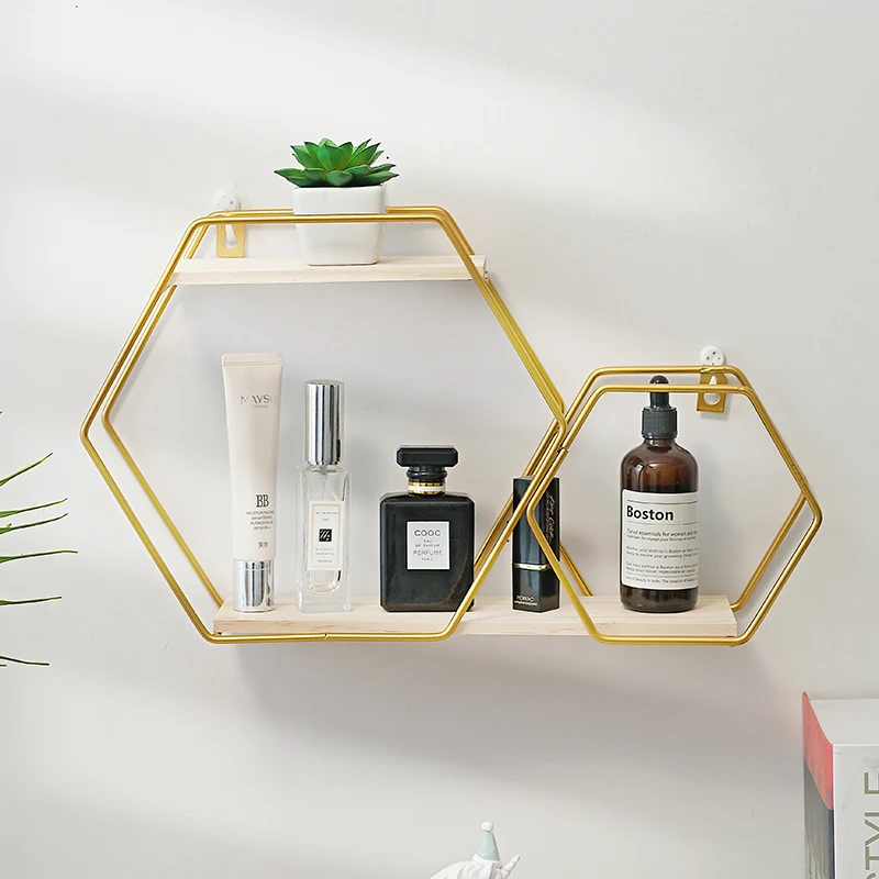 Modern simple creative wrought iron decorative storage partition bearing strong punch-free wall storage rack
Modern simple creative wrought iron decorative storage partition bearing strong punch-free wall storage rack