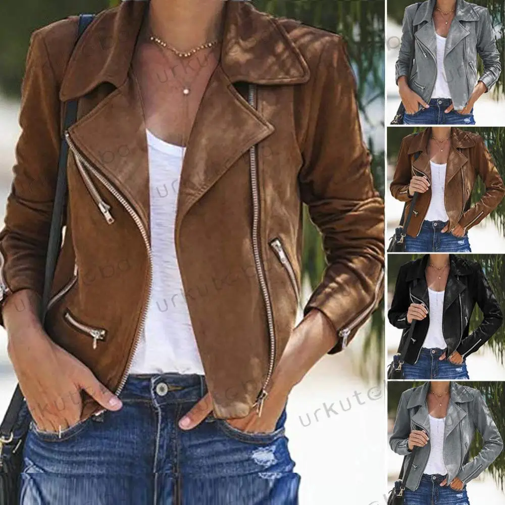New style women's jacket autumn and winter new style lapel zipper short women's jacket coat women
New style women's jacket autumn and winter new style lapel zipper short women's jacket coat women