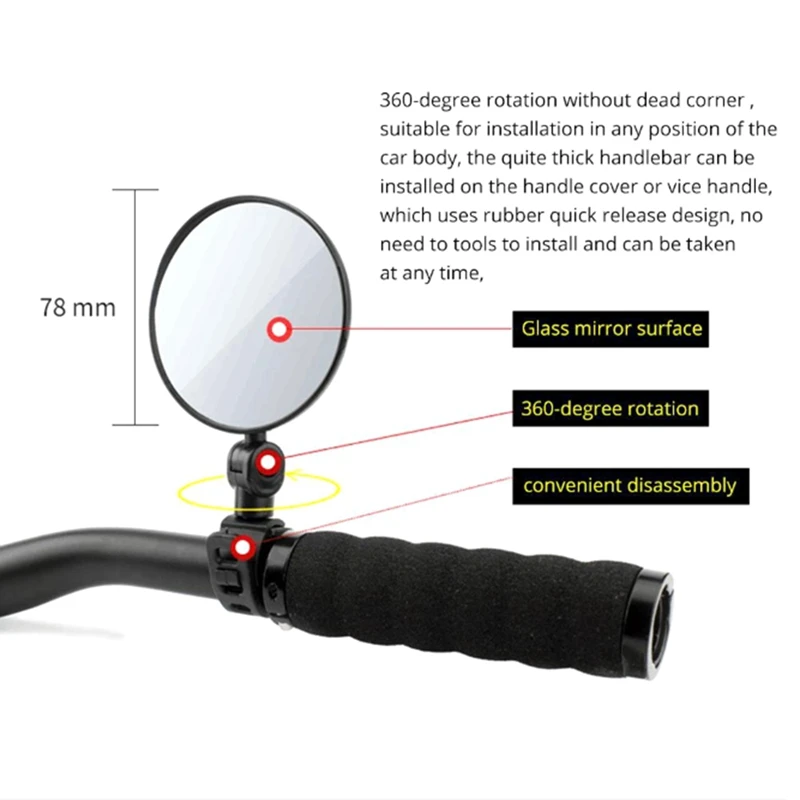 Bicycle Rearview Handlebar Mirrors Rear Wide Range View Mirror for Cycling Bike Handlebar
Bicycle Rearview Handlebar Mirrors Rear Wide Range View Mirror for Cycling Bike Handlebar
