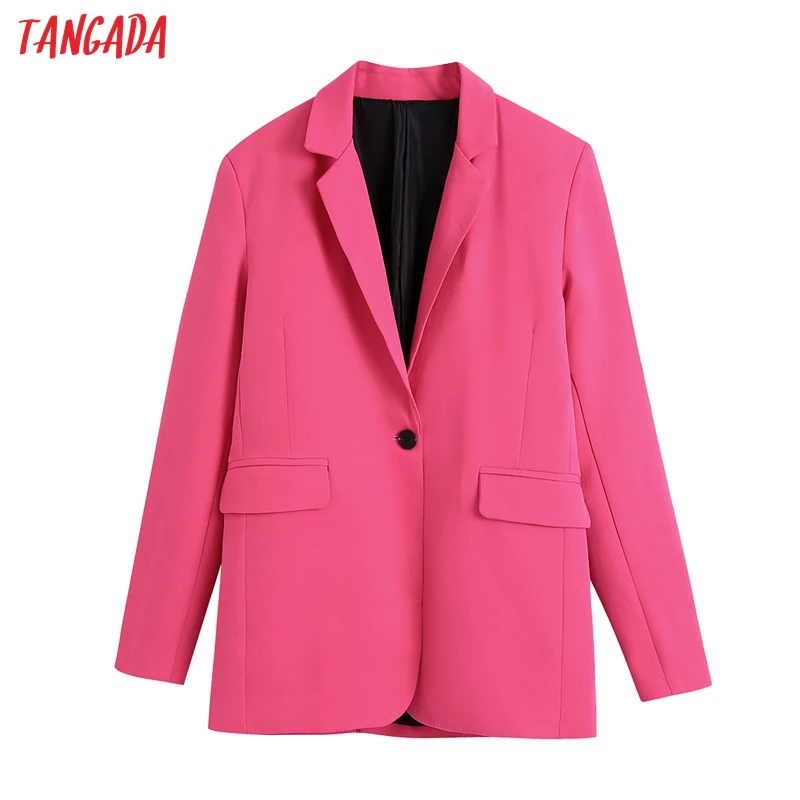 Tangada Women Pink Blazer Coat Vintage Notched Collar Pocket 2021 Fashion Female Casual Chic Tops BE348
Tangada Women Pink Blazer Coat Vintage Notched Collar Pocket 2021 Fashion Female Casual Chic Tops BE348