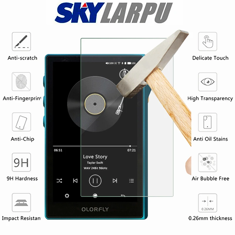 Music Player Tempered Film For Colorfly Pocket HIFI U6 MP3 HD Scratch Proof Full Screen Coverage Lens Protective Film Glass
Music Player Tempered Film For Colorfly Pocket HIFI U6 MP3 HD Scratch Proof Full Screen Coverage Lens Protective Film Glass
