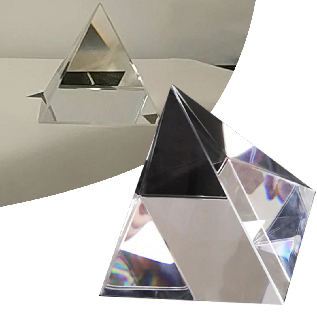 Rainbow Prism Optical Glass Crystal Pyramid 40mm Height Rectangular Pyramid Polyhedral Popularization Science Studying Student 
Rainbow Prism Optical Glass Crystal Pyramid 40mm Height Rectangular Pyramid Polyhedral Popularization Science Studying Student