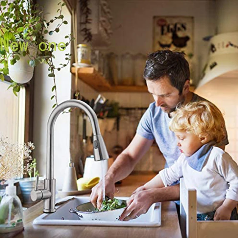 2021 Brushed Nickel Stainless Steel Pulldown Head Faucet w/Flexible Pullout Kitchen Faucets Single Handle Kitchen Sink Faucet
2021 Brushed Nickel Stainless Steel Pulldown Head Faucet w/Flexible Pullout Kitchen Faucets Single Handle Kitchen Sink Faucet