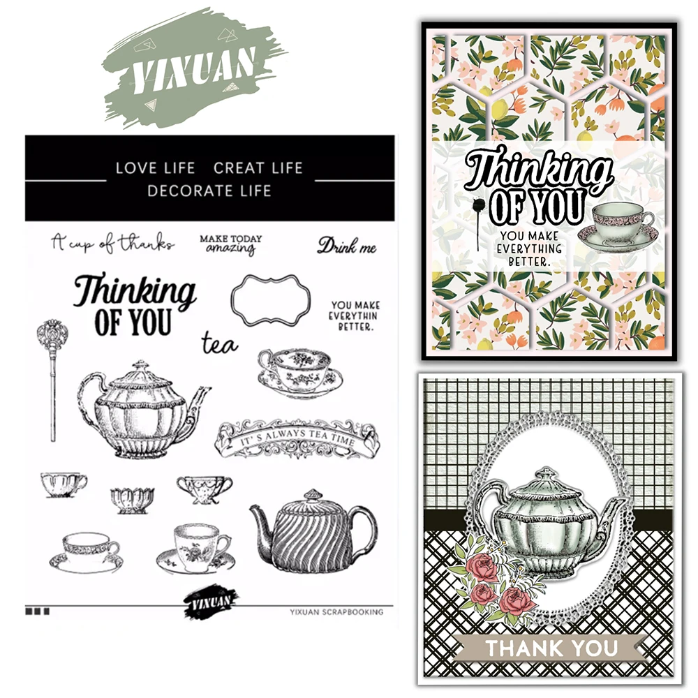 YIXUAN European Court Teapot Metal Cutting Dies Clear Stamps Set Stencils For Decor DIY Scrapbooking Cards Embossing Template
YIXUAN European Court Teapot Metal Cutting Dies Clear Stamps Set Stencils For Decor DIY Scrapbooking Cards Embossing Template