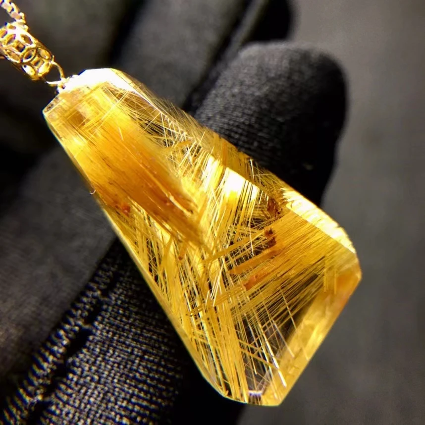 Natural Gold Rutilated Quartz Rectangle Pendant 25*15*8.6mm Brazil Crystal Stone Pendant Necklace AAAAAA
Natural Gold Rutilated Quartz Rectangle Pendant 25*15*8.6mm Brazil Crystal Stone Pendant Necklace AAAAAA