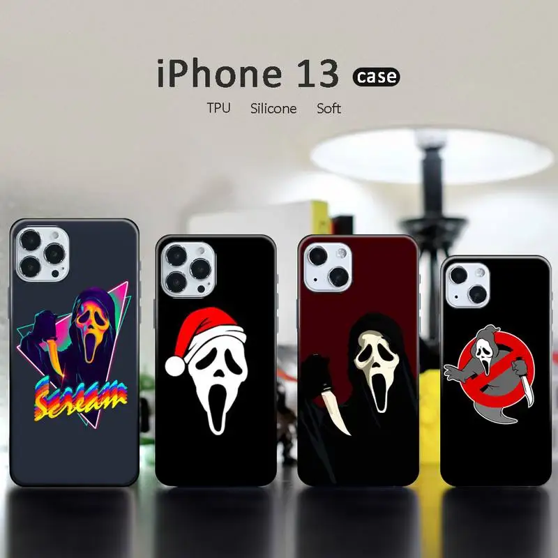 Ghostface Scream Movie Phone Case Black Color For iPhone 13 12 11 Mini Pro X XR XS Max 6 6s 7 8 Plus SE Cover Coque
Ghostface Scream Movie Phone Case Black Color For iPhone 13 12 11 Mini Pro X XR XS Max 6 6s 7 8 Plus SE Cover Coque