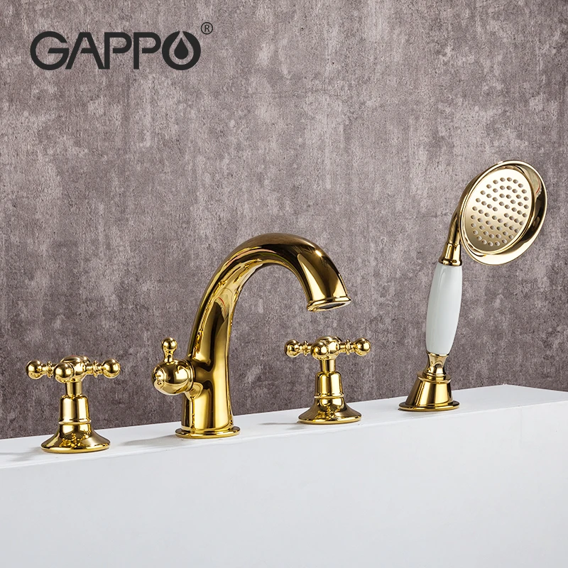 

GAPPO Luxury Bathtub Faucet Gold Bathroom Shower Faucet Retro Bath Shower Set Waterfall Bath Faucet Water Mixer Taps G1189-6