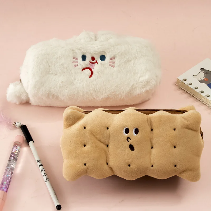 Cartoon Plush Cookie Cat Kawaii Japanese School Supplies Cute Student Stationery Storage Bag Large Capacity Pencil Case Cute Bag
Cartoon Plush Cookie Cat Kawaii Japanese School Supplies Cute Student Stationery Storage Bag Large Capacity Pencil Case Cute Bag