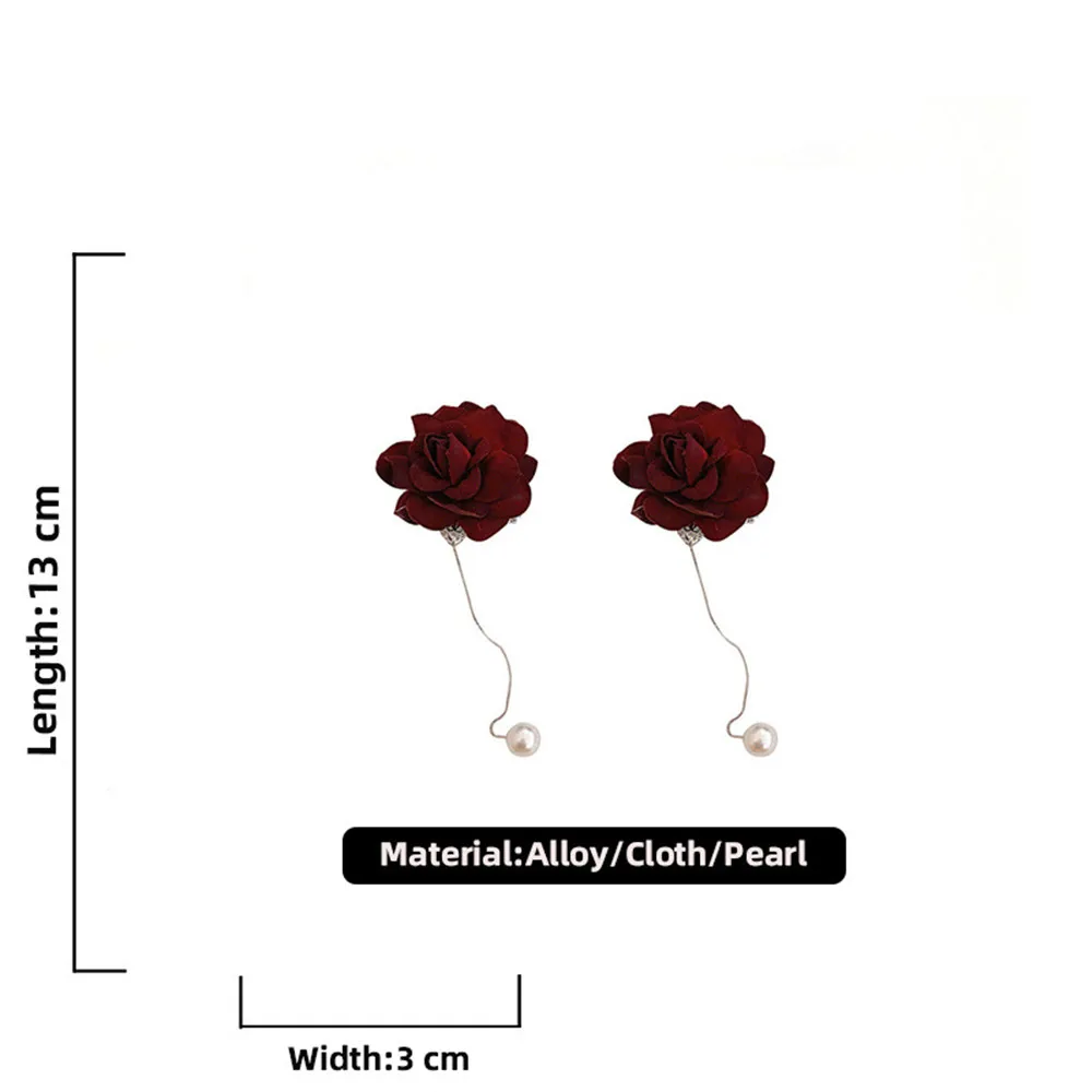 Elegant Red Rose Velvet Drop Earrings Long Ear Line Pearl Earrings For Women Wedding Bride Fashion Jewelry Accessory
Elegant Red Rose Velvet Drop Earrings Long Ear Line Pearl Earrings For Women Wedding Bride Fashion Jewelry Accessory