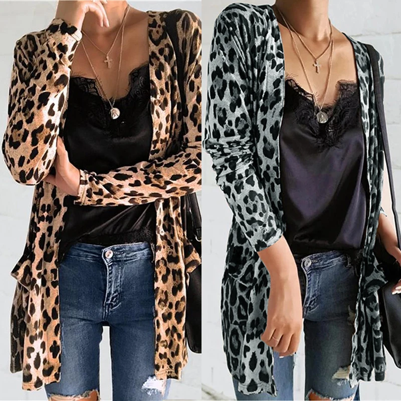 Spot cross-border women's clothing in autumn and winter New popular leopard cardigan medium long coat
Spot cross-border women's clothing in autumn and winter New popular leopard cardigan medium long coat