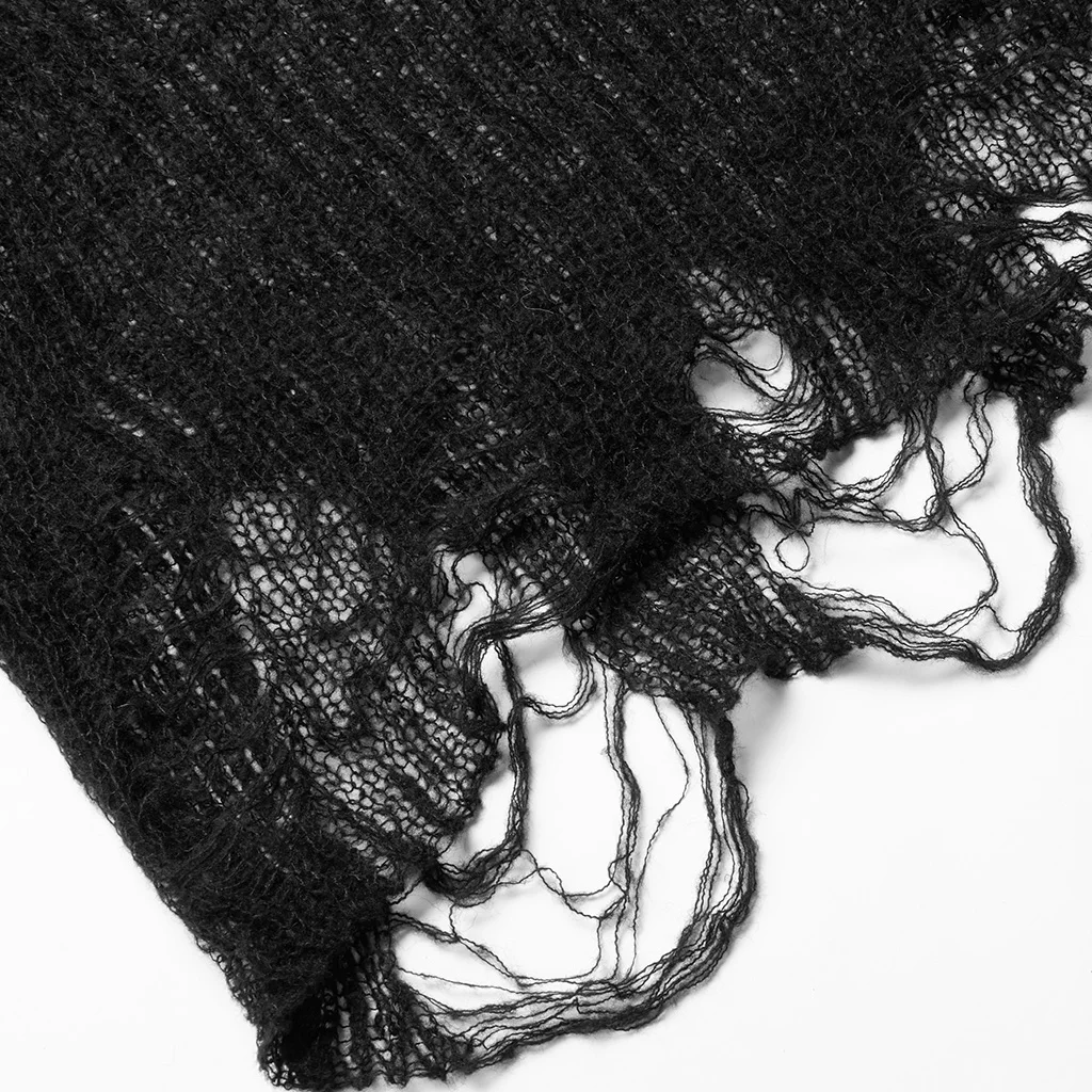 Punk sexy Perspective Women Dark Loose Long Sweater Personality Tattered Sleeve Hem Wool Thin Sweater PUNK RAVE OPM-135TMF
Punk sexy Perspective Women Dark Loose Long Sweater Personality Tattered Sleeve Hem Wool Thin Sweater PUNK RAVE OPM-135TMF