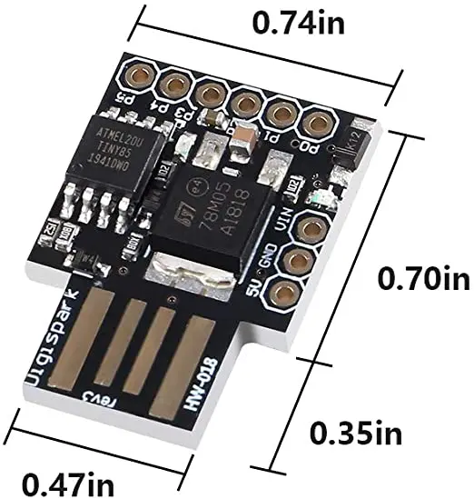 Digispark Kickstarter Development Board ATTINY85 Module for Arduino usb
Digispark Kickstarter Development Board ATTINY85 Module for Arduino usb