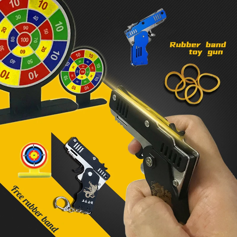 Mini Folding Foldable Rubber Band Shooting Gun Key Chain Of Outdoor Play Game Gun Toys Hold 6 Rounds Funny Party Gift for Kid
Mini Folding Foldable Rubber Band Shooting Gun Key Chain Of Outdoor Play Game Gun Toys Hold 6 Rounds Funny Party Gift for Kid