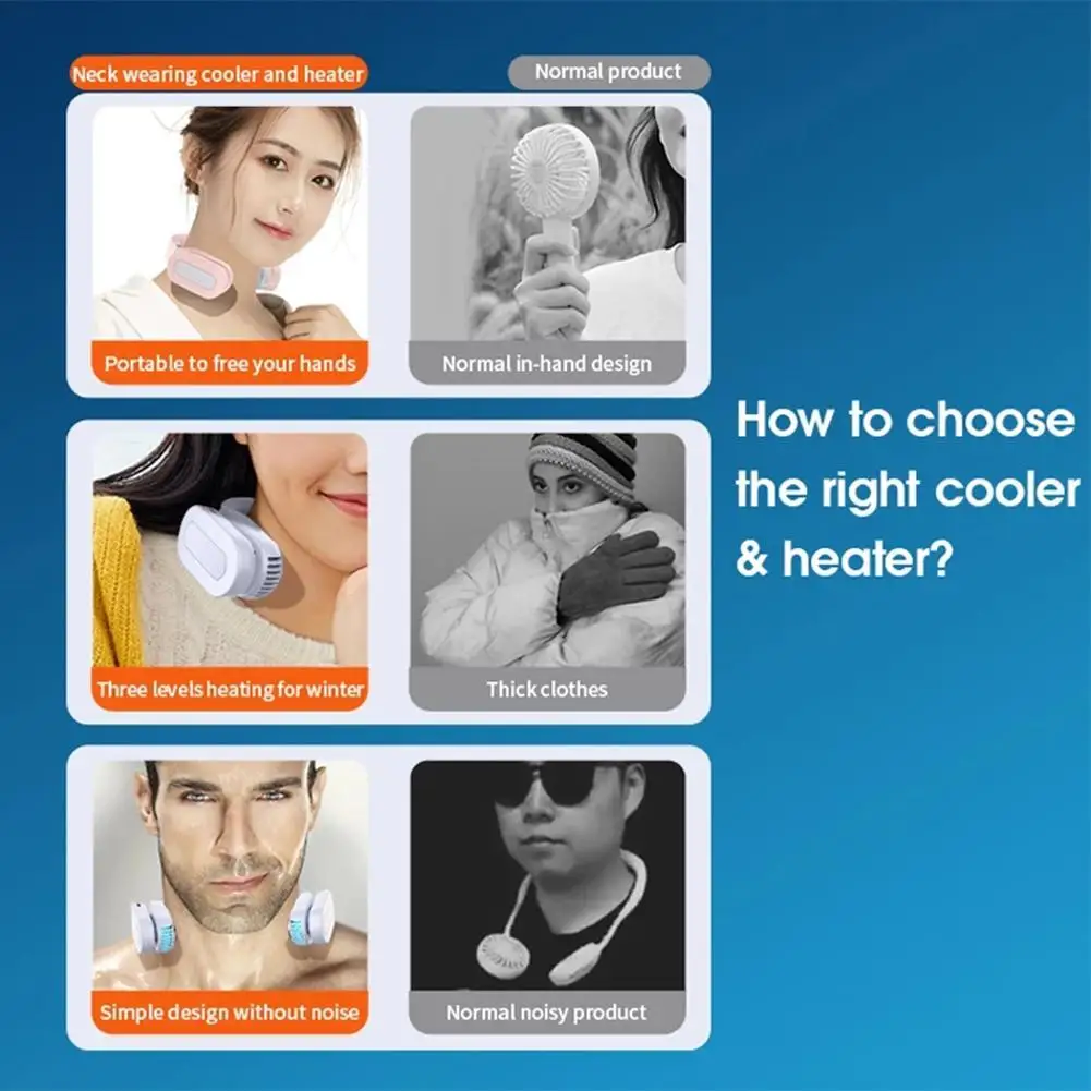 New Summer Hanging Neck Fan Mobile Air Conditioner No Leaf Neckband Portable Fan Heating Cooling Instrument LED Air Cooler
New Summer Hanging Neck Fan Mobile Air Conditioner No Leaf Neckband Portable Fan Heating Cooling Instrument LED Air Cooler