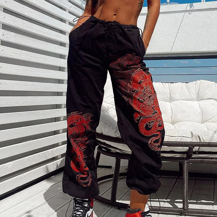 E Girl Fashion Pants Women High Waist женские штаны Harajuku Cool Dark Dragon Print Pants Femal Summer HighStreet woman pants
E Girl Fashion Pants Women High Waist женские штаны Harajuku Cool Dark Dragon Print Pants Femal Summer HighStreet woman pants