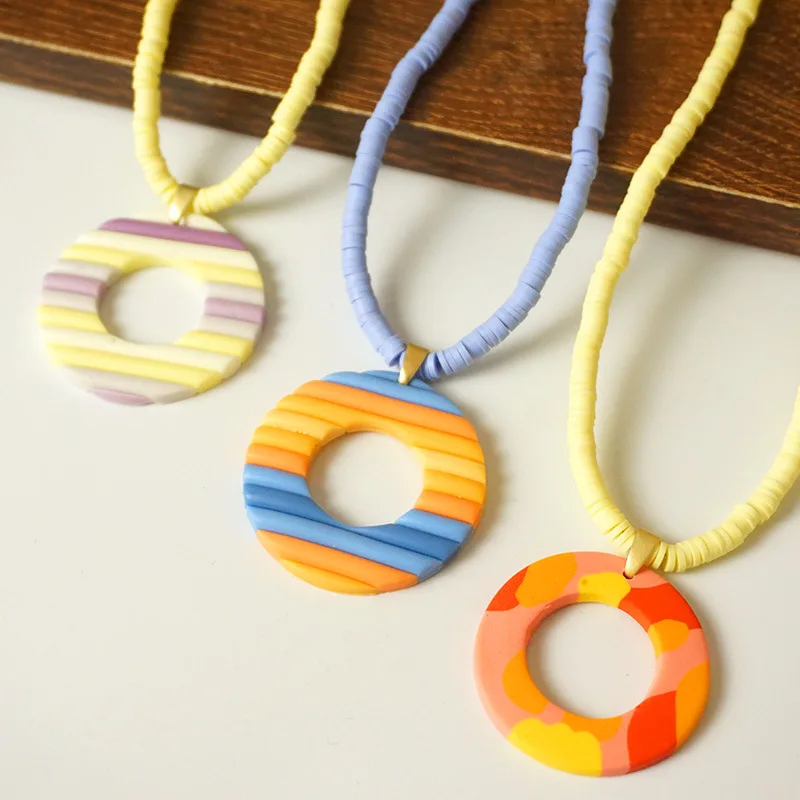 Origin Summer Boho Bohemia Hollow Geometric Circle Colour Polymer Clay Pendant Necklace for Women Contrasted Necklace Jewelry
Origin Summer Boho Bohemia Hollow Geometric Circle Colour Polymer Clay Pendant Necklace for Women Contrasted Necklace Jewelry