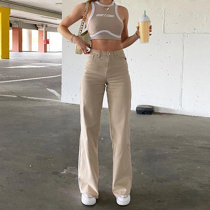 2021 new summer solid color woman jeans slim texture high-waisted hips sexy pants straight split pants
2021 new summer solid color woman jeans slim texture high-waisted hips sexy pants straight split pants