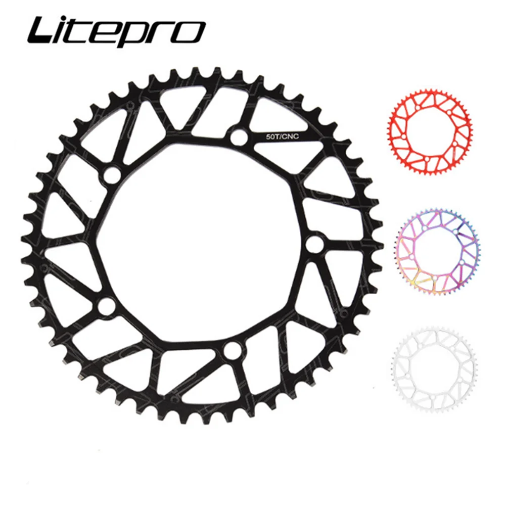 Litepro Folding Bicycle Tooth Chainring Positive Negative Tooth 46/48/50/52/56/58T Chainwheel BMX Bike Colorful Crankset 130BCD
Litepro Folding Bicycle Tooth Chainring Positive Negative Tooth 46/48/50/52/56/58T Chainwheel BMX Bike Colorful Crankset 130BCD