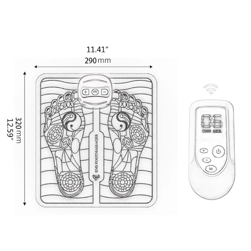 2XPB Electric EMS Foot Massager Pulse Acupuncture Pain Relief Therapy Device Pad Mat
2XPB Electric EMS Foot Massager Pulse Acupuncture Pain Relief Therapy Device Pad Mat