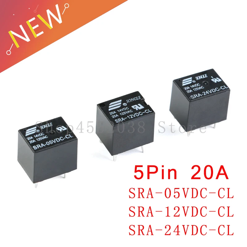 50Pieces 5V 12V 24V 20A DC Power Relay SRA-05VDC-CL SRA-12VDC-CL SRA-24VDC-CL 5Pin PCB Type Black Automobile relay In stock
50Pieces 5V 12V 24V 20A DC Power Relay SRA-05VDC-CL SRA-12VDC-CL SRA-24VDC-CL 5Pin PCB Type Black Automobile relay In stock