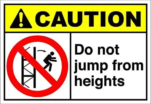 Do Not Jump from Heights Caution Metal Sign Retro Home Cafe Bar Pub Wall Decoration Man Cave 12X16 inch
Do Not Jump from Heights Caution Metal Sign Retro Home Cafe Bar Pub Wall Decoration Man Cave 12X16 inch