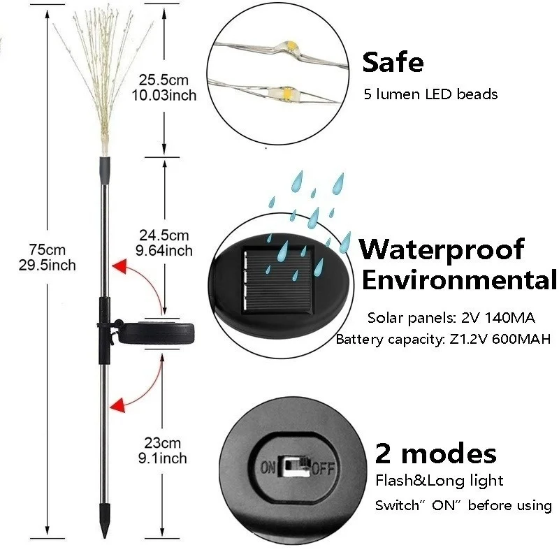 Solar Powered Outdoor Grass Globe Dandelion Lamp 90/120/150 Led for Garden Lawn Landscape Lamp Holiday Home Decoration Lights
Solar Powered Outdoor Grass Globe Dandelion Lamp 90/120/150 Led for Garden Lawn Landscape Lamp Holiday Home Decoration Lights