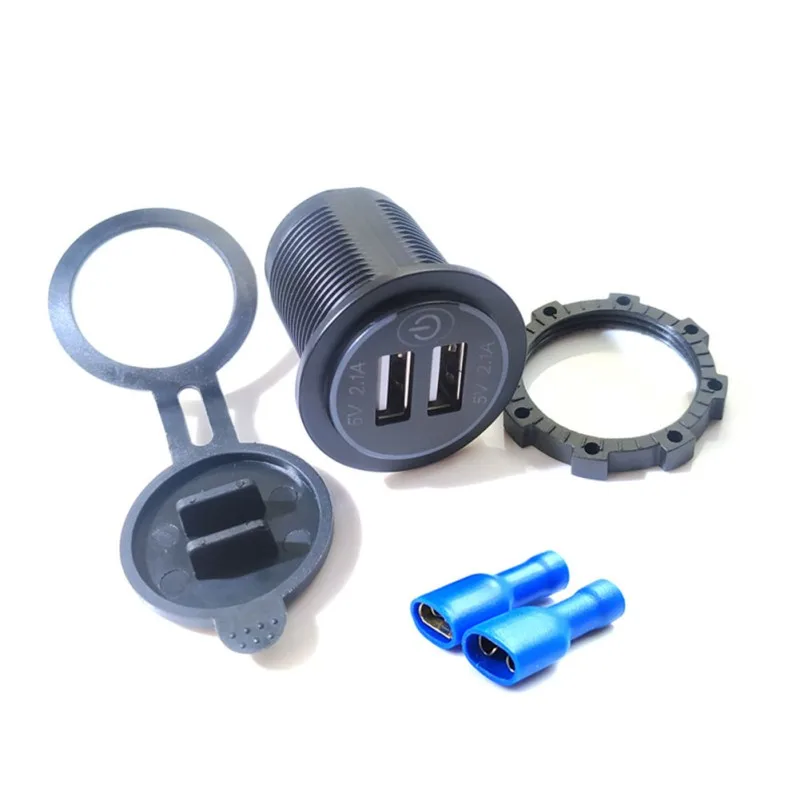 12-24 V Dual USB Dual Aperture LED Car Charger With Touch Switch Auto Electronic Accessories
12-24 V Dual USB Dual Aperture LED Car Charger With Touch Switch Auto Electronic Accessories