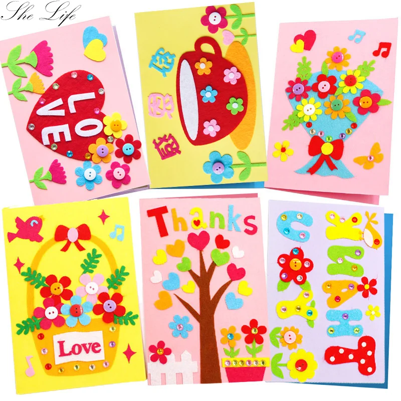 6pcs/set DIY Handmade Greeting Card Kits Envelope Kids Non Woven Felt Fabric Educational Thanksgiving Mother's Day Birthday Gift
6pcs/set DIY Handmade Greeting Card Kits Envelope Kids Non Woven Felt Fabric Educational Thanksgiving Mother's Day Birthday Gift
