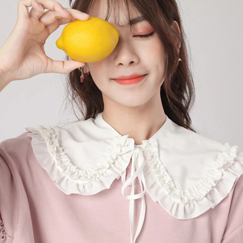 Women Girls Detachable False Collar Sweet Lolita Lapel Ruffles Half Shirt Blouse Button White Decorative Necklace Dickey
Women Girls Detachable False Collar Sweet Lolita Lapel Ruffles Half Shirt Blouse Button White Decorative Necklace Dickey