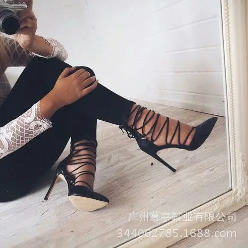 Spring and autumn sexy solid suede pointed cross strapping high heels show shoes
Spring and autumn sexy solid suede pointed cross strapping high heels show shoes