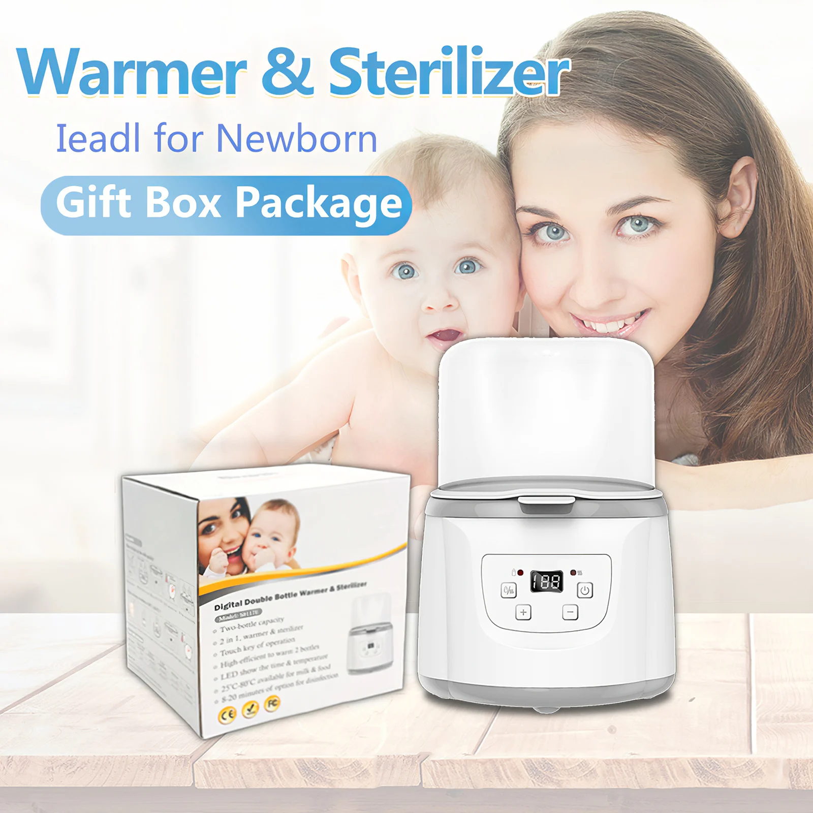 Baby Bottle Warmer White Steam Sterilizer Double Bottle Warmer Large Capacity Multifunctional For Accurate Temperature Control
Baby Bottle Warmer White Steam Sterilizer Double Bottle Warmer Large Capacity Multifunctional For Accurate Temperature Control