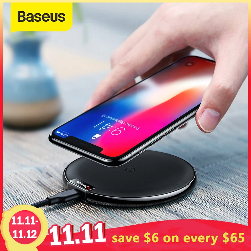 Baseus Qi Беспроводное зарядное устройство для iPhone 11 XS MAX 8 plus Samsung S10 S9 Plus Note 9 USB