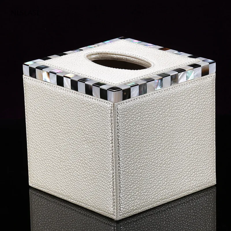 American Leather Tissue Case Box Container Black and White Shells Home Car Towel Napkin Papers Dispenser Holder Box Case Table
American Leather Tissue Case Box Container Black and White Shells Home Car Towel Napkin Papers Dispenser Holder Box Case Table