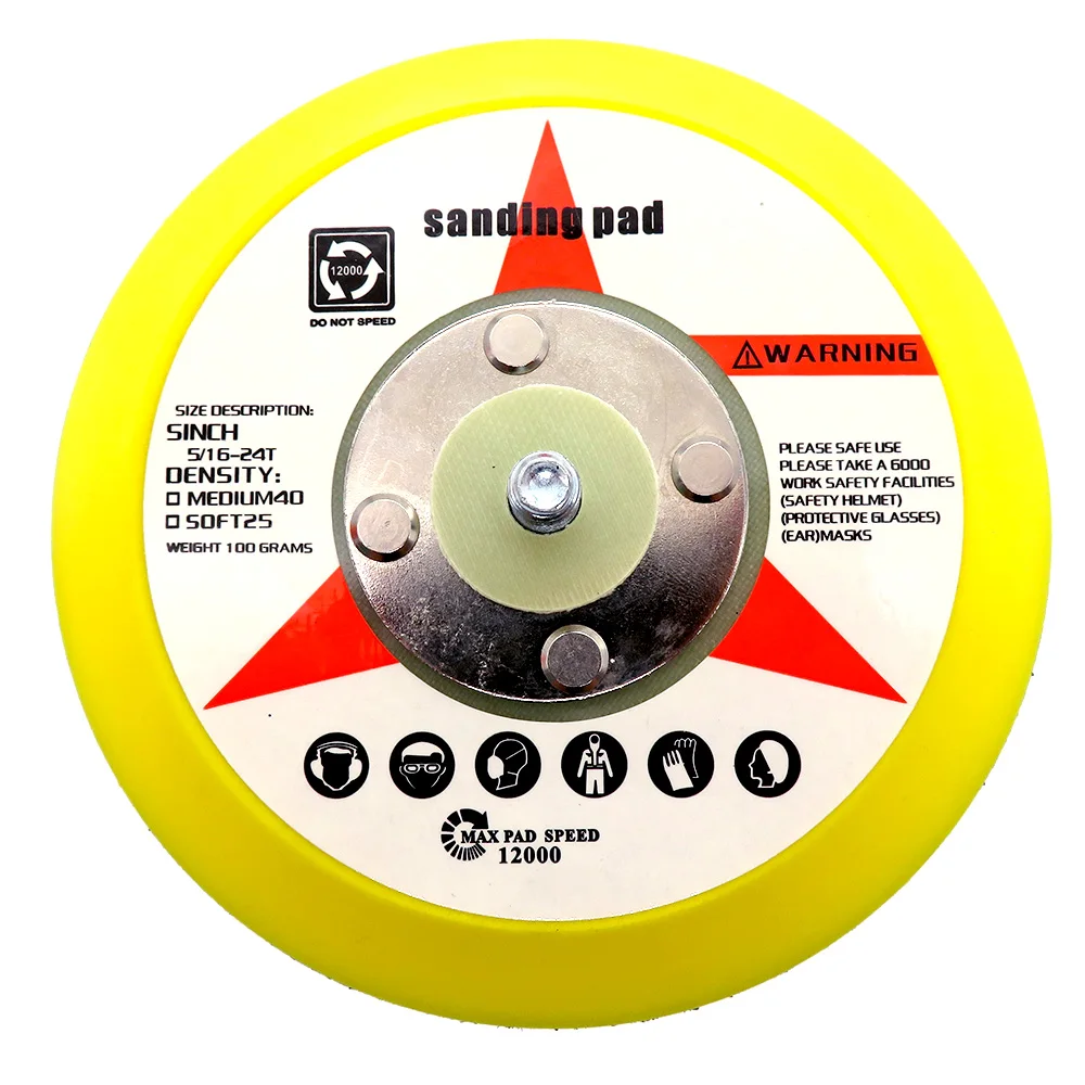 5 Inch 125mm DA Sanding Pad Backing Plate Sander Backing Pad 5/16"-24 Thread Hook and Loop Power Abrasive Tools
5 Inch 125mm DA Sanding Pad Backing Plate Sander Backing Pad 5/16"-24 Thread Hook and Loop Power Abrasive Tools
