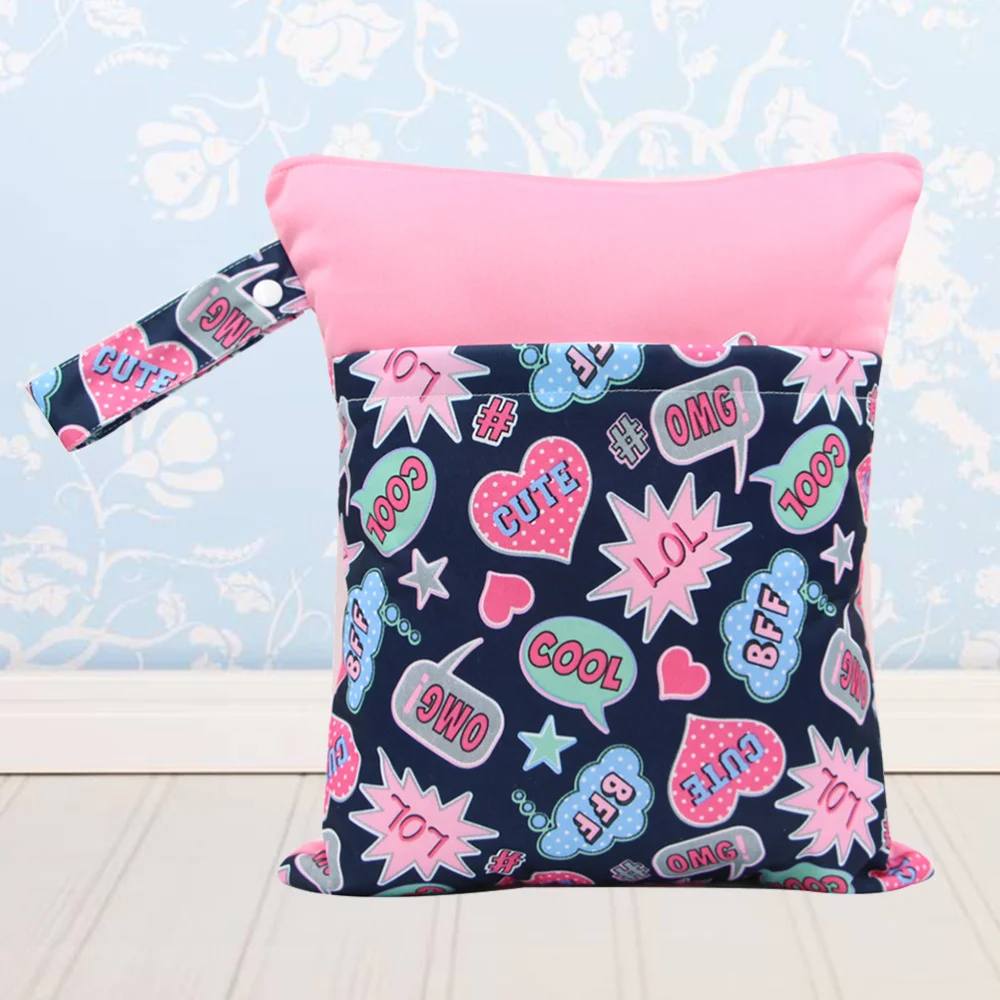 Cloth Diaper Wet Bags Colorfully Printed Dry Wet Bag with Hanging Strap and Two Pockets(Pattern 2)
Cloth Diaper Wet Bags Colorfully Printed Dry Wet Bag with Hanging Strap and Two Pockets(Pattern 2)