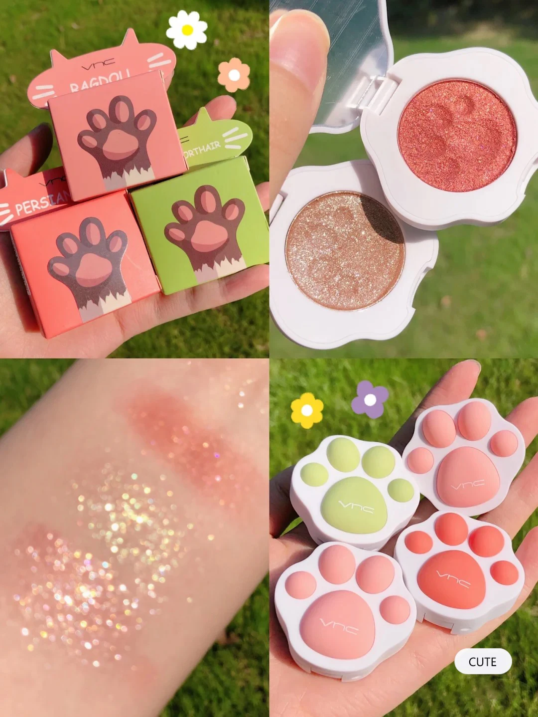 Cute Cat Paw Eyeshadow Palette Single Color Shimmer Matte Glitter Sequins Pigment Eye Shadow Portable Waterproof Cosmetic
Cute Cat Paw Eyeshadow Palette Single Color Shimmer Matte Glitter Sequins Pigment Eye Shadow Portable Waterproof Cosmetic