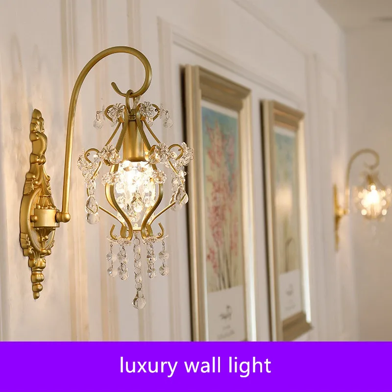 American Crystal Wall Light Mirror Headlight Golden For Hotel Living Room Background Wall Lamp LED E14 Wall Lamp Luxury Sconce
American Crystal Wall Light Mirror Headlight Golden For Hotel Living Room Background Wall Lamp LED E14 Wall Lamp Luxury Sconce