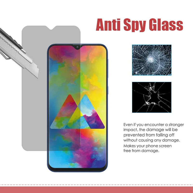 

Anti Spy Tempered Glass on Galaxy M40 M30 M20 M10 M10S M30S Privacy Screen Protector for Samsung M51 M31 M31S M21 M11 M01 M01S