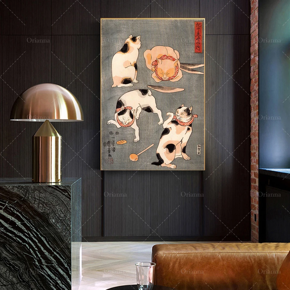 Four Cats In Different Poses 19th Century, Kuniyoshi Utagawa Print, Japanese Art, Cat Art, Gift Idea, Wall Art Poster Print -
Four Cats In Different Poses 19th Century, Kuniyoshi Utagawa Print, Japanese Art, Cat Art, Gift Idea, Wall Art Poster Print -