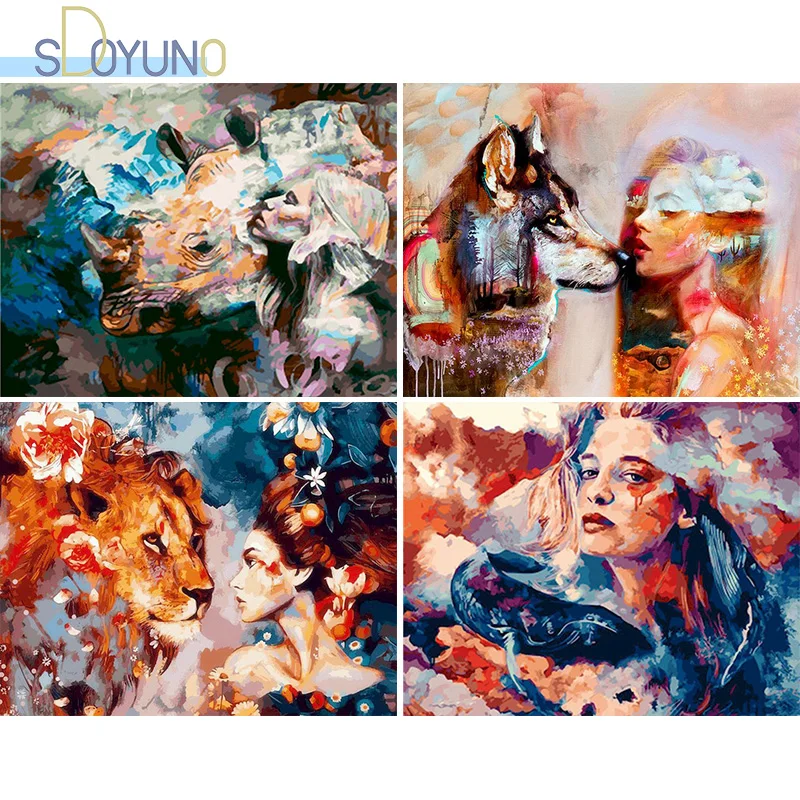SDOYUNO DIY Paint by Numbers Lions And Girl 60X75cm Oil Painting By Numbers On Cavans Animals Frameless Digital Painting Unique
SDOYUNO DIY Paint by Numbers Lions And Girl 60X75cm Oil Painting By Numbers On Cavans Animals Frameless Digital Painting Unique